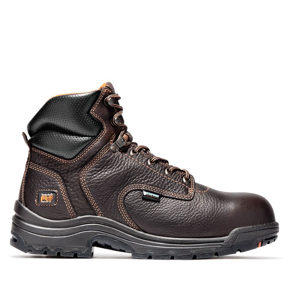 Timberland Mens Work Boots PRO® TiTAN® 6" Comp Toe - Dark Brown - India BG2381604